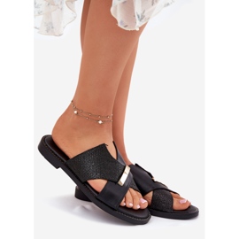 Dámské ploché podpatky s dekorativním Vinceza 17385 Black Detail černý 1