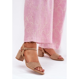 EVento Eco Suede Classic Women's High Heels Beige sandály béžový 2 EVento Eco Suede Classic Women's High Heels Beige sandály béžový 2