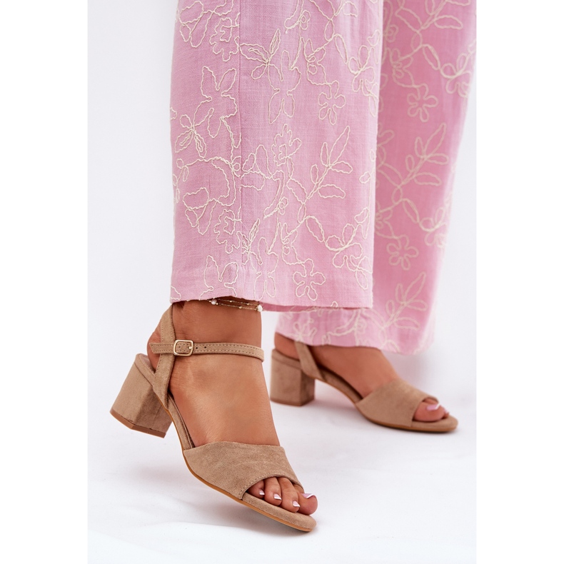 EVento Eco Suede Classic Women's High Heels Beige sandály béžový 2 EVento Eco Suede Classic Women's High Heels Beige sandály béžový 2