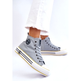 Dámské vysoce materiálové tenisky na platformě Big Star LL274188 Light Blue modrý 1 Dámské vysoce materiálové tenisky na platformě Big Star LL274188 Light Blue modrý 1