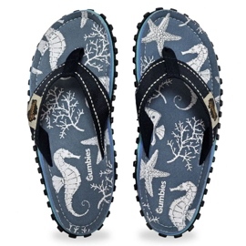 Japonský gumbies Islander Flip-Flops Unisex Seahorse Gu-FFISL152 modrý 2