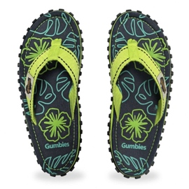 Hřebky Gumbies Islander Flip-Flops Lime Hibiscus Gu-FFISL148 zelený 1