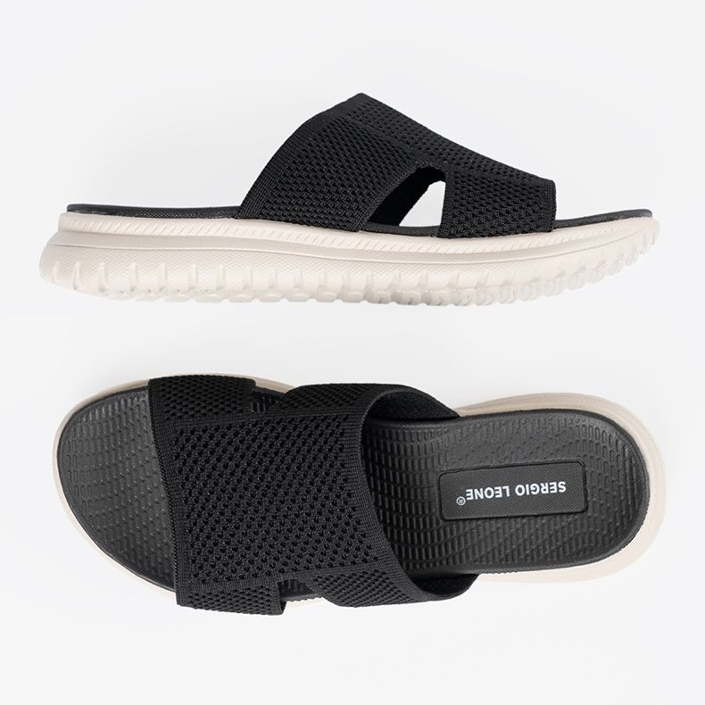 Dámské černé pantofle na platformě Sergio Leone černý 2