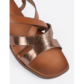 Ploché hnědé sandály Sergio Leone hnědý 1 Ploché hnědé sandály Sergio Leone hnědý 1