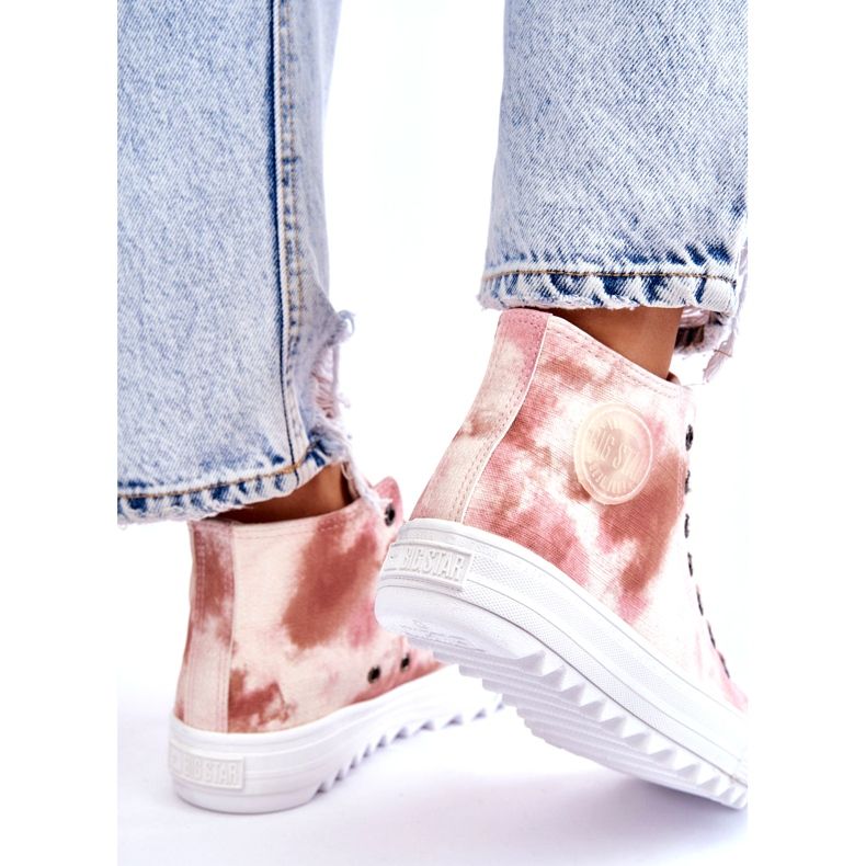 Dámské tenisky Big Star LL274048 Béžovo-růžové béžový 3