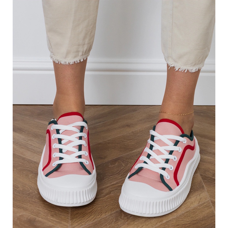 Tenisky růžových žen na platformě 1