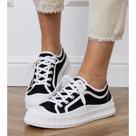 Černé dámské tenisky na platformě černý 2