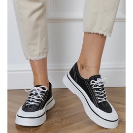 Černé dámské tenisky na platformě černý 2