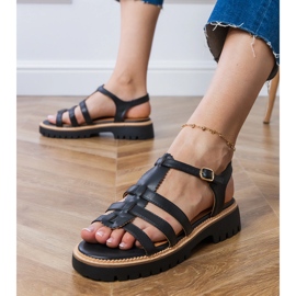 Černé gladiátorské sandály se sponou černý 2