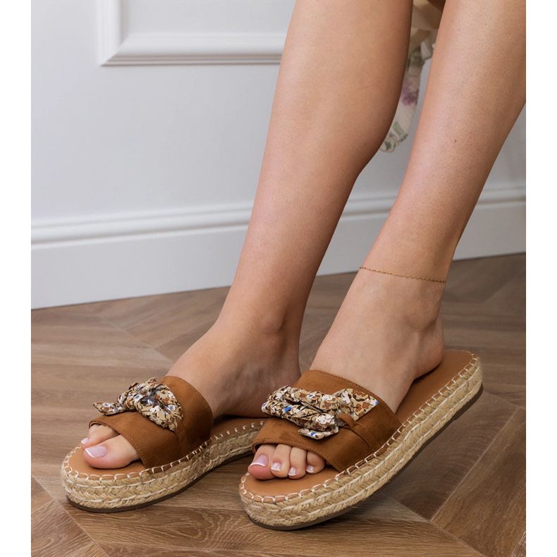 Brown Espadrilles s lukem hnědý 2