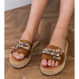 Brown Espadrilles s lukem hnědý 4
