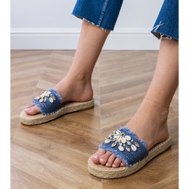 Blue espadrille žabky se skořápkami modrý 1