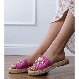 Růžová espadrilles s skořápkami růžový 2