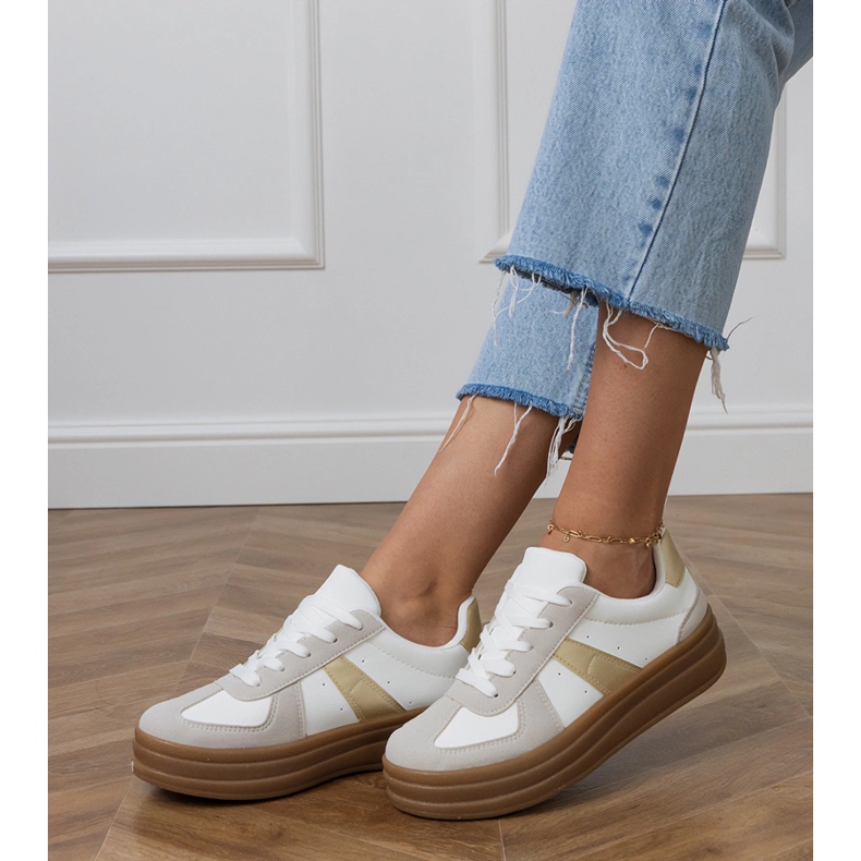 Dámské bílé tenisky na platformě bílý 2