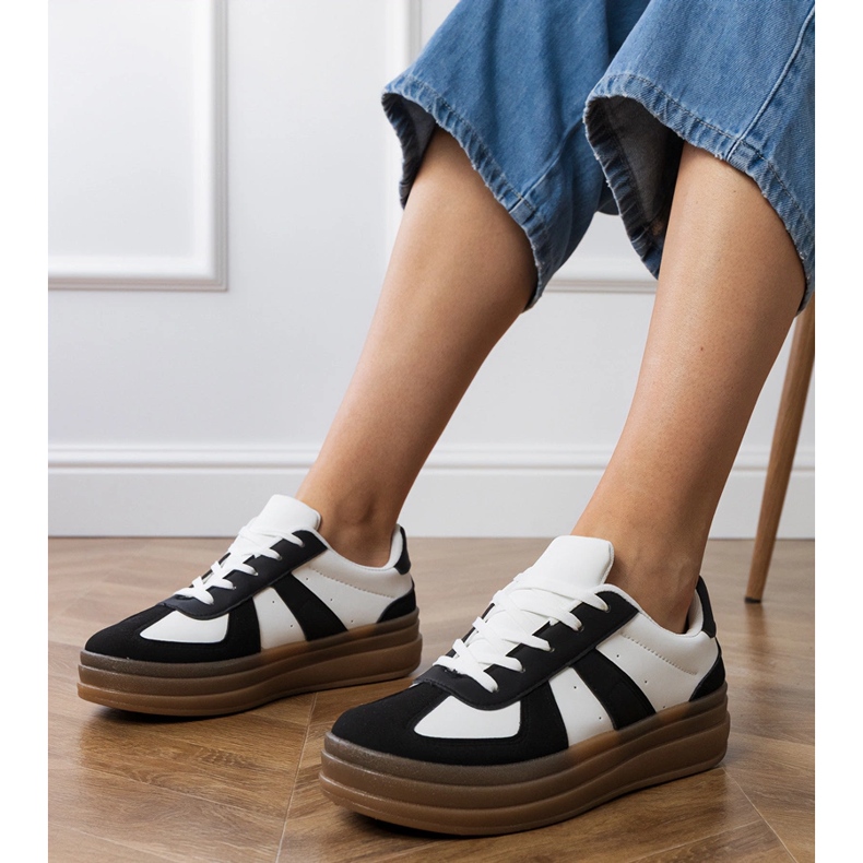 Dámské černé tenisky na platformě černá 1