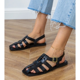 Black Sandals Gladiator postavil černá 1