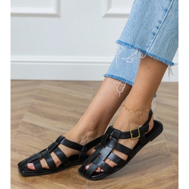 Black Sandals Gladiator postavil černá 3