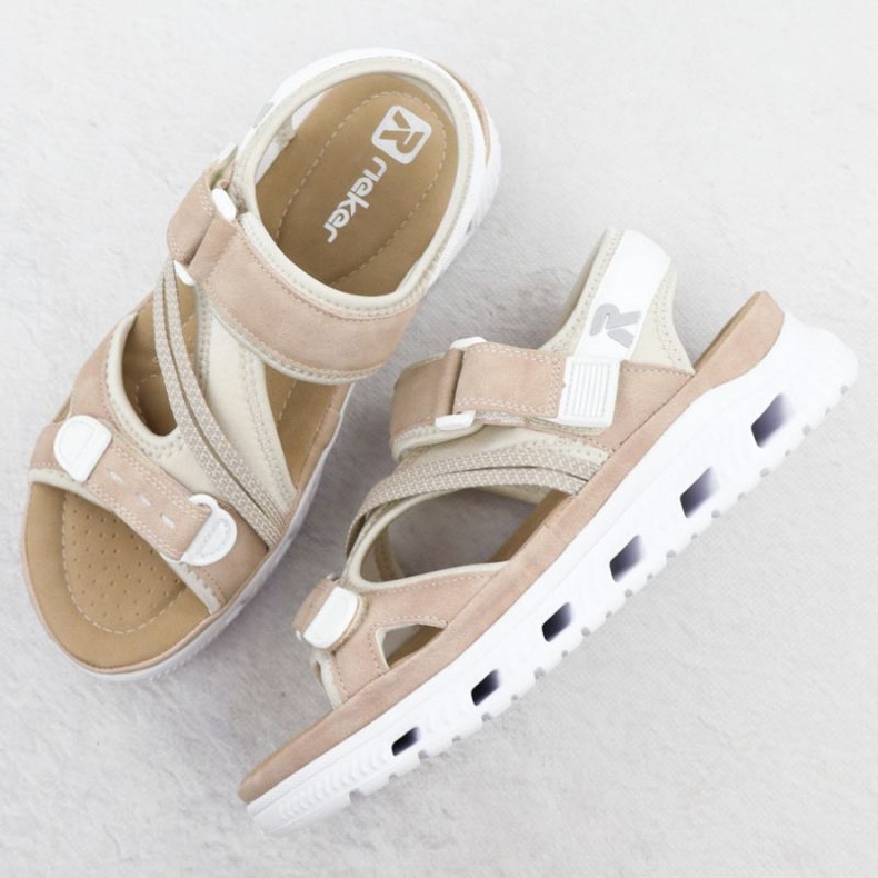 Dámské Rieker 64064-31 Béžové sandály růžový 1