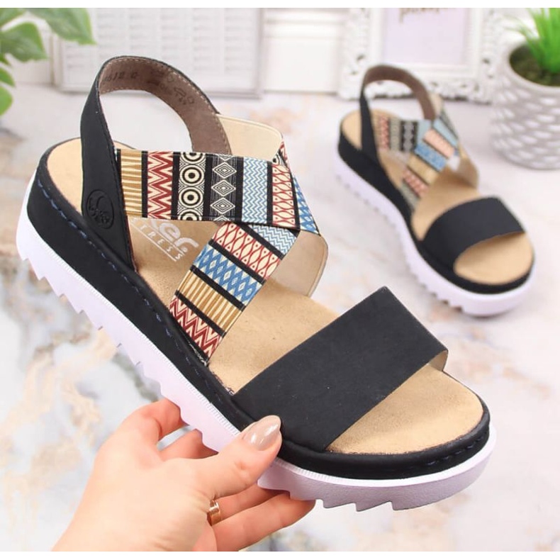 Dámské sandály Rieker V44G8-14 Black černá 2 Dámské sandály Rieker V44G8-14 Black černá 2