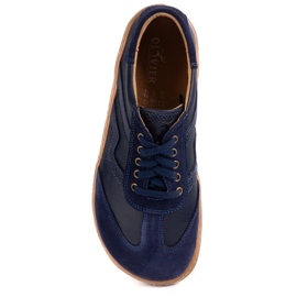 Nabosové kožené boty naboso Olivier Eliza Navy Blue modrý 2