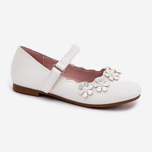 EVento Dětské baleríny s bílými květy 2