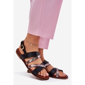 Flo jsou dámské sandály s plochou s Sergio Leone SK086H BLACK černá 1 Flo jsou dámské sandály s plochou s Sergio Leone SK086H BLACK černá 1