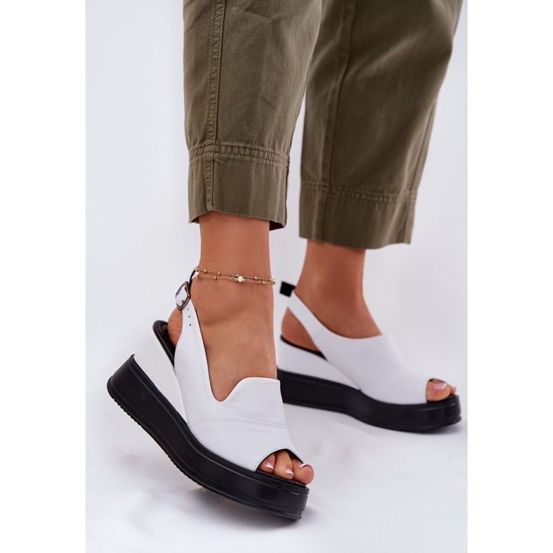 Dámské kožené sandály pro starověkého Artikera 52C0483 WHITE bílý 2