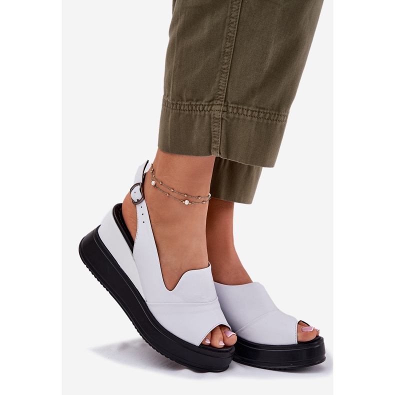 Dámské kožené sandály pro starověkého Artikera 52C0483 WHITE bílý 1