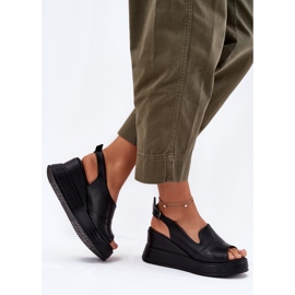 ARTIKER Dámské kožené sandály pro Anchor Artker 52C0484 Black černá 3