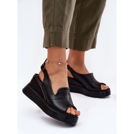 ARTIKER Dámské kožené sandály pro Anchor Artker 52C0484 Black černý 2