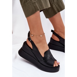 ARTIKER Dámské kožené sandály pro Anchor Artker 52C0484 Black černá 6