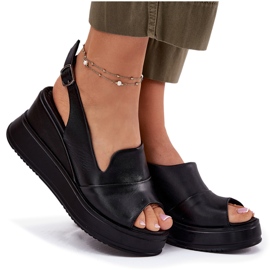 ARTIKER Dámské kožené sandály pro Anchor Artker 52C0484 Black černá 7