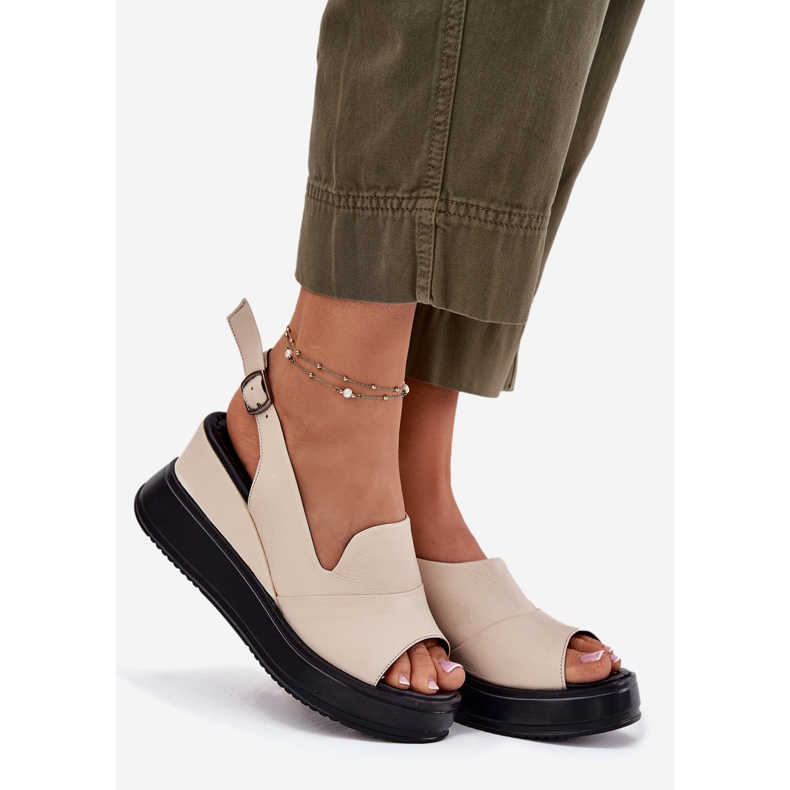 ARTIKER Dámské kožené sandály pro starověké artitekce 54C0401 Béžové béžový 1