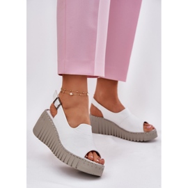 ARTIKER Dámské sandály vyrobené z přírodní kůže pro klínový artker 54C0786 bílá bílý 2 ARTIKER Dámské sandály vyrobené z přírodní kůže pro klínový artker 54C0786 bílá bílý 2