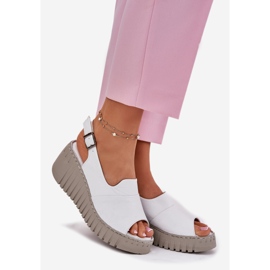 ARTIKER Dámské sandály vyrobené z přírodní kůže pro klínový artker 54C0786 bílá bílý 1 ARTIKER Dámské sandály vyrobené z přírodní kůže pro klínový artker 54C0786 bílá bílý 1