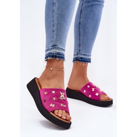 Dámské semišové žabky s Vinceza 66741 Fuksja růžový 2 Dámské semišové žabky s Vinceza 66741 Fuksja růžový 2