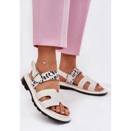 Vinceza 66780 Beige Leopard sandály s plochými podpatky béžový 2 Vinceza 66780 Beige Leopard sandály s plochými podpatky béžový 2