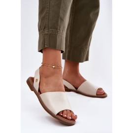 EVento Dámské ploché sandály Eco Leather Beige béžový 2