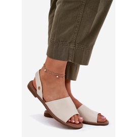 EVento Dámské ploché sandály Eco Leather Beige béžový 1