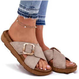 Dámské žabky s inblu ED000025 BEIGE béžový 7