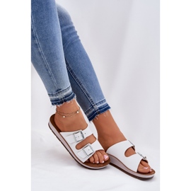 Dámské žabky s inblu sponou CP000042 WHITE bílý 5