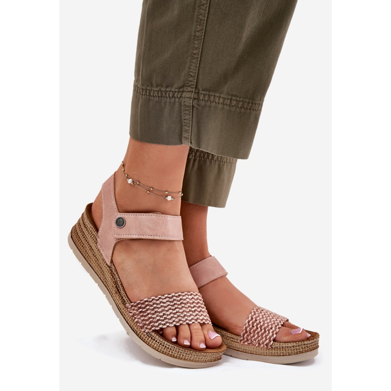 Dámské sandály na klínu Inblu RV000014 růžový 1