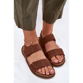 Dámské kožené sandály inblu aa0001Ki Camel hnědý 5