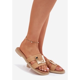 Dámské ploché žabky s dekorativními detaily Artiker 56C1335 Beige béžový 1