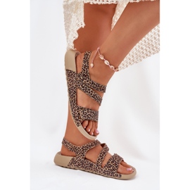 Dámské kožené sandály Zazoo K1004 Leopard Print hnědý 6
