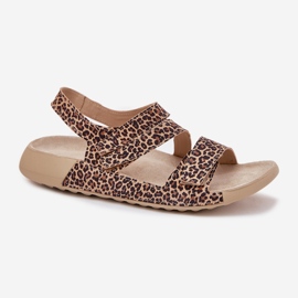 Dámské kožené sandály Zazoo K1004 Leopard Print hnědý 4