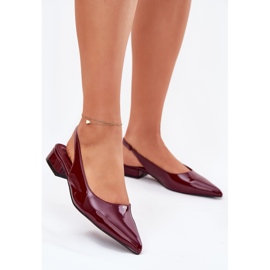 Malované nízkopokojové baleríny burgundsko červené 2