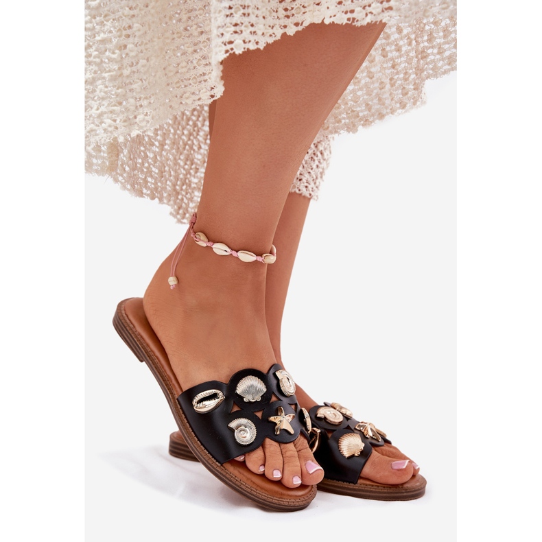 Flip Flip Flip Flip Flip Flip Flip Flip Flip Flops se zlatými kolíky černá 1