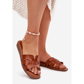 Boto Dámské pantofle s Eco Leather Camel Lisanoria hnědý 1