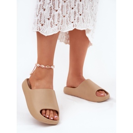 Dámská pěna žabky tmavé béžové béžový 2 Dámská pěna žabky tmavé béžové béžový 2